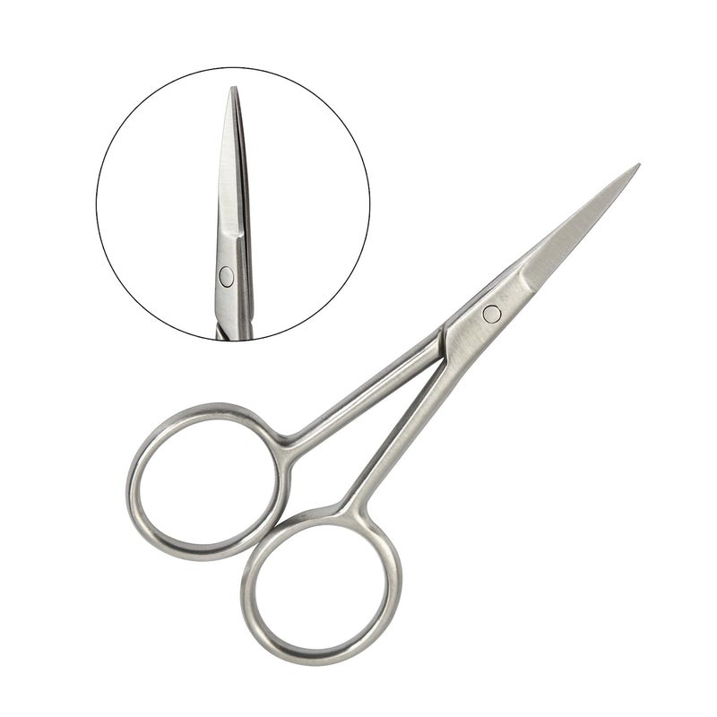 YTBYT Stainless Steel Cuticle Scissors Straight Tip Beauty Scissors Nail Sicssors for Facial Hair Nail Cuticle Removal - Image 3
